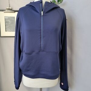 Greyson Nash Half Zip Pullover Hoodie Blue L
